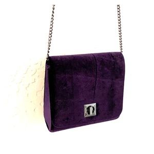 Velvet purple evening bag